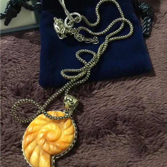 NWT Samual B 18K Accented Spiney Oyster Gemstone Gold Necklace 18” - 26-28” - Picture 2 of 9